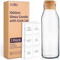 volila 1L Glass Carafe with Lid in Clear | Size: 2 Pack