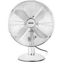 Geepas 12 Inch Metal Desk Fan 3 Speed Oscillating Air Cooling Portable Table Fan in Silver