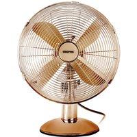 Geepas 12 Inch Metal Desk Fan 3 Speed Oscillating Air Cooling Portable Table Fan in Rose Gold
