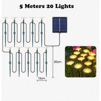 Quipulse 20 Lights Solar-Powered Daisy-Shaped Ground Spike Lights in Black