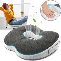 FLAVORA Memory Foam Ring Seat Cushion Orthopedic Pad in Grey | Size: 100 cm x 190 cm