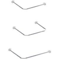 SPETLEK Shower Curtain Rod U & L Shape Corner Rail 25mm in Silver | Size: 10000mm x 520mm