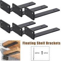 EONLION 6 Pack Floating Shelf Brackets 15CM in Black | Size: 1000mm 2000mm