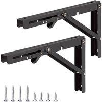 EONLION 2x 18 Folding Shelf Brackets Heavy Duty in Black | Size: 1000mm 2000mm