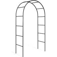 NESTLUNE Metal Garden Arch Frame Climbing Rose Plant Support in Black | Size: 0.6m2