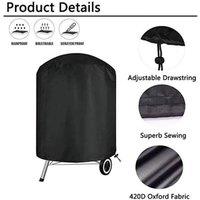 NESTLUNE 30 Inch Round Waterproof Outdoor BBQ Grill Cover in Black | Size: 100 cm x 100 cm