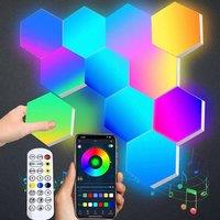 NESTLUNE 8 Pack Hexagon RGB LED Panel Lights APP Remote Control