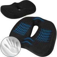 NESTLUNE Orthopedic Memory Foam Seat Cushion Back in Black | Size: 100 cm x 190 cm