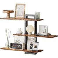 Kelvenix Wooden Floating Shelves 3-Tier brown | Size: 0.6m2