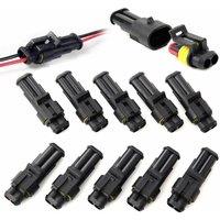 NESTLUNE 20 Kit 12V Waterproof Cable Wire Connector Plug Sealed Electrical in Black