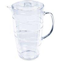 NESTLUNE 2L Clear Pitcher Jug with Lid Swirl Design Water Juice Jug