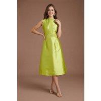 Coast Women's Twill Lace Dress in Chartreuse | Size: 12