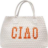 Lilly Loves Women's White Woven CIAO Orange Bag