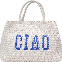Lilly Loves Women's White Woven CIAO Blue Bag