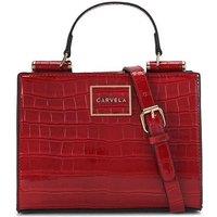 Carvela Women's 'Jessica Mini Tote 2' Croc Print Bag in Red