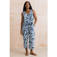 Lily & Me Women's Allium Printed Jersey Jumpsuit in Navy | Size: 12