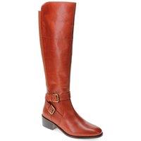 Jones Bootmaker Women's Phoebe Wide Calf Fit Leather Knee Boots in Tan | Size: 4