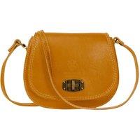 Woodland Leathers Women's Women's Italian Leather Crossbody Bag in Yellow