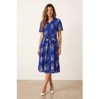 Style Cheat Women's Cobalt Tie-Front Shirt Midi Dress | Size: 8
