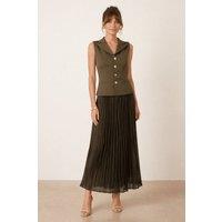 Style Cheat Women's Orlaith Khaki Button Pleat Blazer Dress | Size: 10