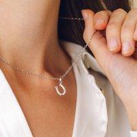 Gold Trip Women's Horseshoe Charm Necklace in Silver