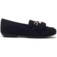 Moda In Pelle Women's 'Essana' Suede Loafers in Black | Size: 4