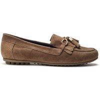 Moda In Pelle Women's 'Essana' Suede Loafers in Beige | Size: 4