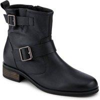 Jones Bootmaker Women's Maribel Buckle-Detailed Leather Boots in Black | Size: 6