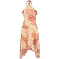 WOVCOR Women's Printed Halterneck High Low Dress with Asymmetric Hem | Size: XS