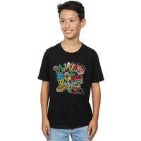 DC Comics Boy's Teen Titans Go Robin Montage T-Shirt in Black | Size: 9 Years