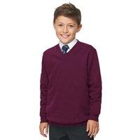AWDis Academy V Neck School Jumper Sweatshirt Pack of 2 in Burgundy | Size: 11-12 Years