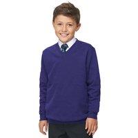AWDis Academy V Neck School Jumper Sweatshirt Pack of 2 in Purple | Size: 13 Years