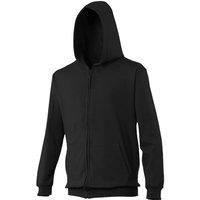 AWDis Hooded Sweatshirt Hoodie Zoodie in Black | Size: 12-13 Years
