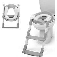 SPETLEK Children Toilet Seat & Ladder Toddler Training Step Up in Grey
