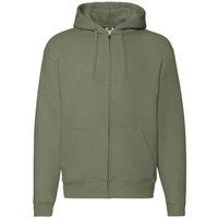 Fruit of the Loom Men's Premium Full Zip Hoodie in Olive | Size: Medium