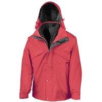 Result Men's Fleece Lined 3 in 1 Waterproof Jacket in Red | Size: 3XL