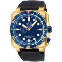 GV2 Men's XO Submarine Swiss Automatic SA100 Handmade Italian Leather Watch in Gold