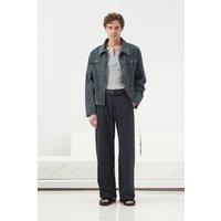 Giesto Men's Regular Fit Cotton Jacket with Zipper in Charcoal | Size: Medium