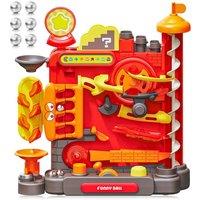 Living and Home Colourful Marble Run Toy Vertical Obstacle Track with 6 Balls in Red