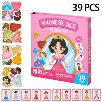 Living and Home Princess-Themed Magnetic Dress-Up Puzzle Toy Set