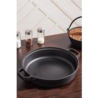 Living and Home 28cm Pre-Seasoned Cast Iron Frying Pan Griddle Cookware 28cm W x 5cm H in Black | Size: 28 cm W x 5 cm H