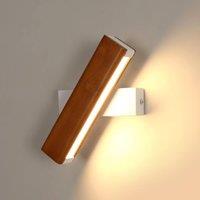 COMELY Indoor Wall Lights, 350 Rotatable Wooden Wall Lights, Warm White 3000K