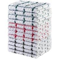 Dyzi Tea Towels 70x40cm Cotton Kitchen Towels Set of 2 in White | Size: 70x40 cm