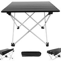 Dyzi 90x60x45cm Folding Picnic Table Weather-Resistant with Carry Bag in Black | Size: 90 x 60 x 45 cm