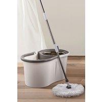 H&O Direct Spin Mop & Bucket Set for Cleaning in Grey