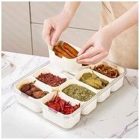 H&O Direct Fridge Storage Container with Lid & handle in White