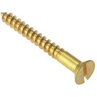 Forgefix Wood Screw Slotted Csk Solid Brass 2.1/2In X 12 Box 100 in Gold