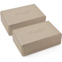 Myga Pair Of Yoga Blocks in Brown