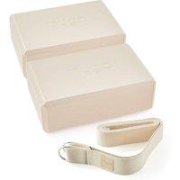 Myga 2 Yoga Blocks & Strap Set in Light Sand