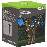 Smart Garden Products Solar Powered Firefly String Lights 200 LED Warm White